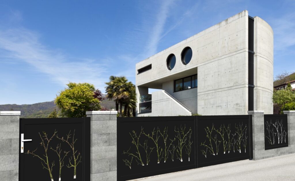 Designzaun, blickdicht, Aluminium