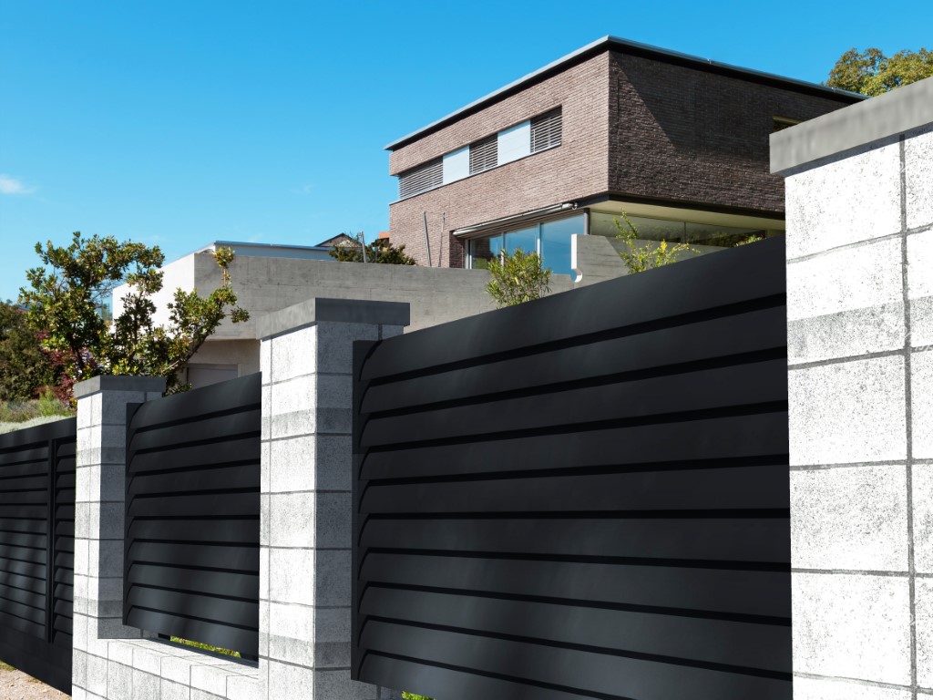 moderner Sichtschutzzaun, Aluminium