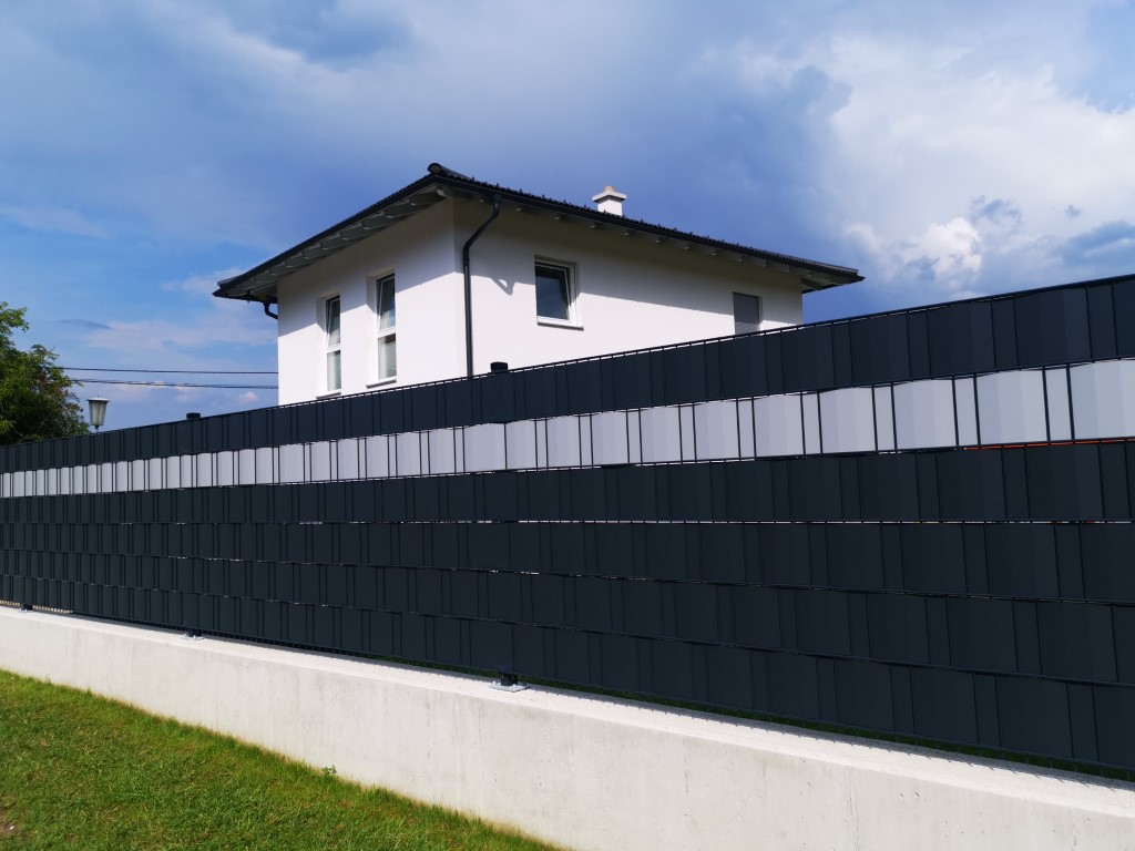 Doppelstabmattenzaun, Sichtschutz, blickdicht, dunkelgrau