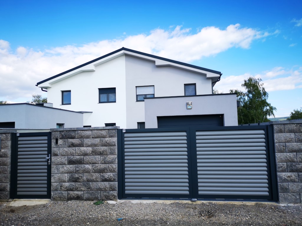 Alutür, Alutor, Sichtschutz, zweifarbig