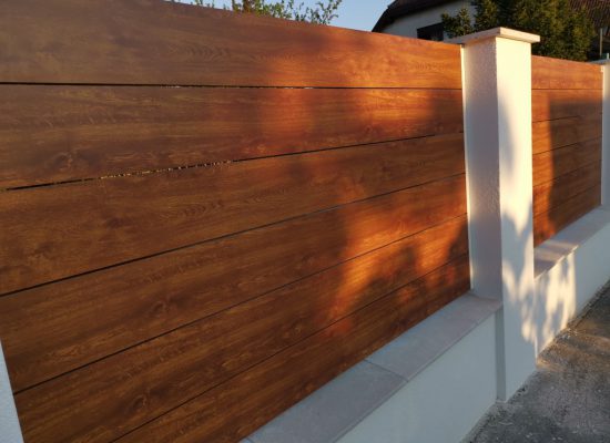 Sichtschutzzaun, Holzoptik, Aluminium