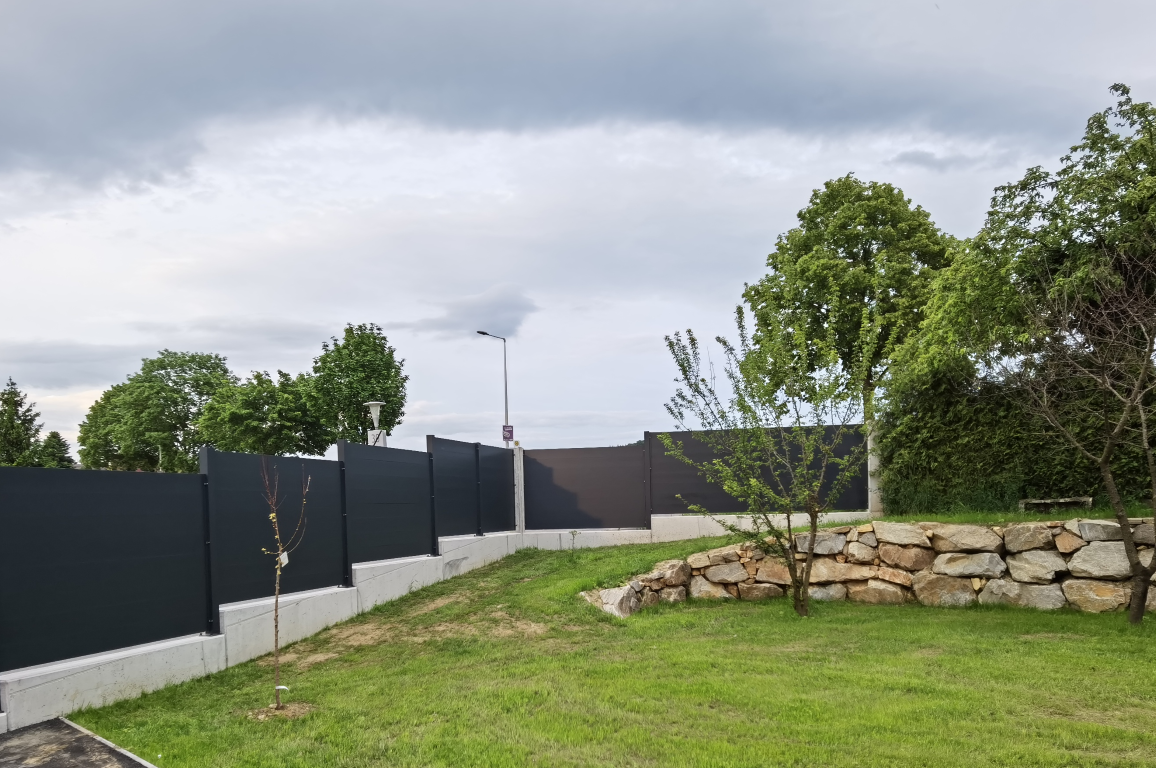 Sichtschutzzaun, Aluminium, anthrazit, Innenansicht